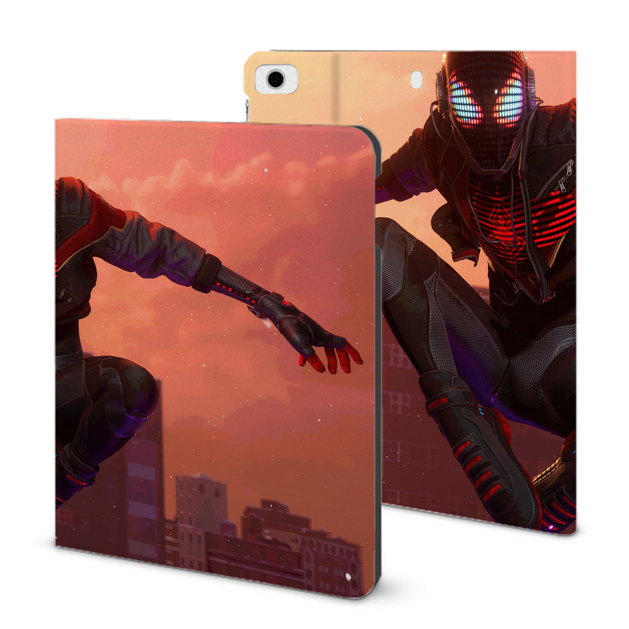 （画像用） Spider Man スパイダーマン IPad ケース ブック型 PUレザー TPU 耐衝撃 軽量 薄型 ペン収納なし 全面保護 IPad 各モデル対応
